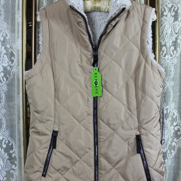 Free Country Reversible Zippered Quilted Fleece Puffer Vest NWT Size Small-DS1 - Picture 3 of 7